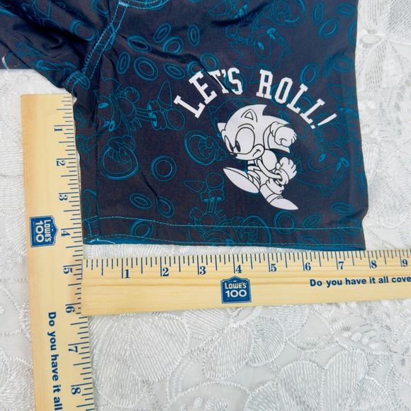 Sonic the Hedgehog Boys Swim Trunks Size 4/5 Blue Black Let's‎ Roll! - Picture 14 of 14